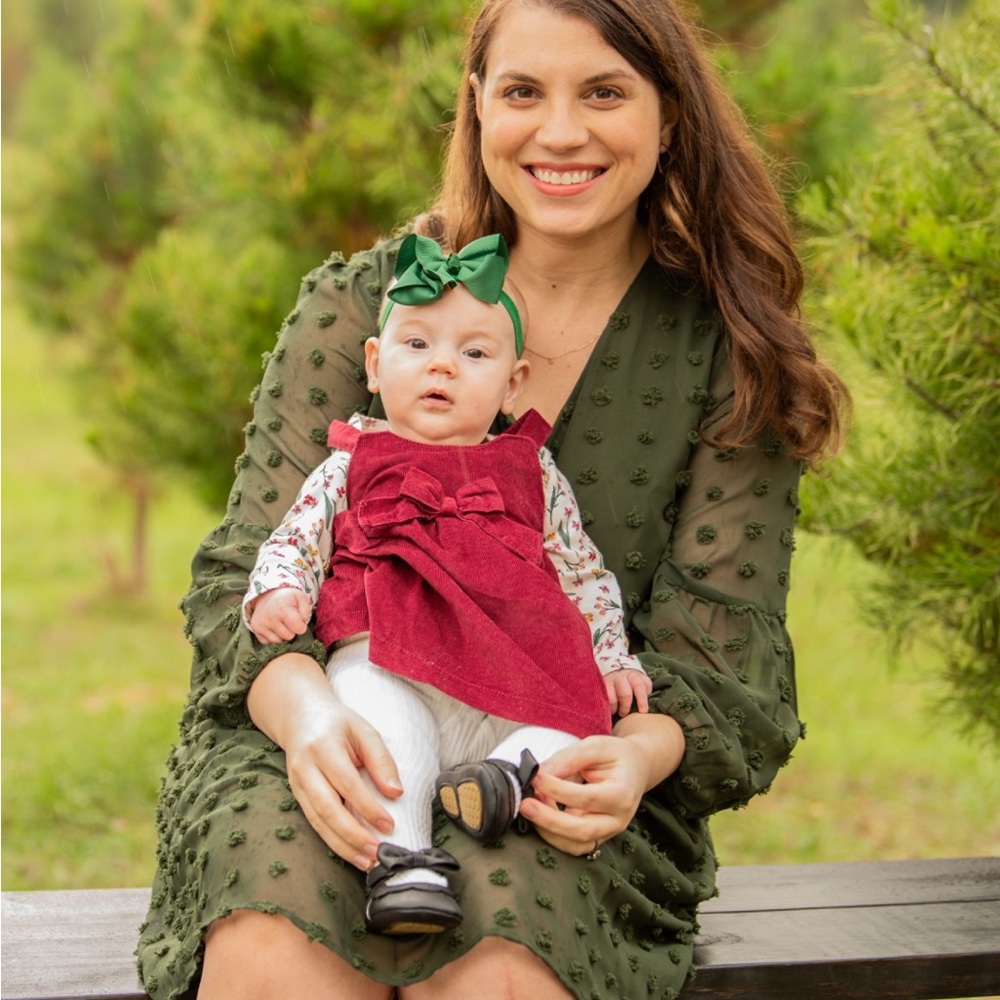 Dark Green Swiss Dot dress